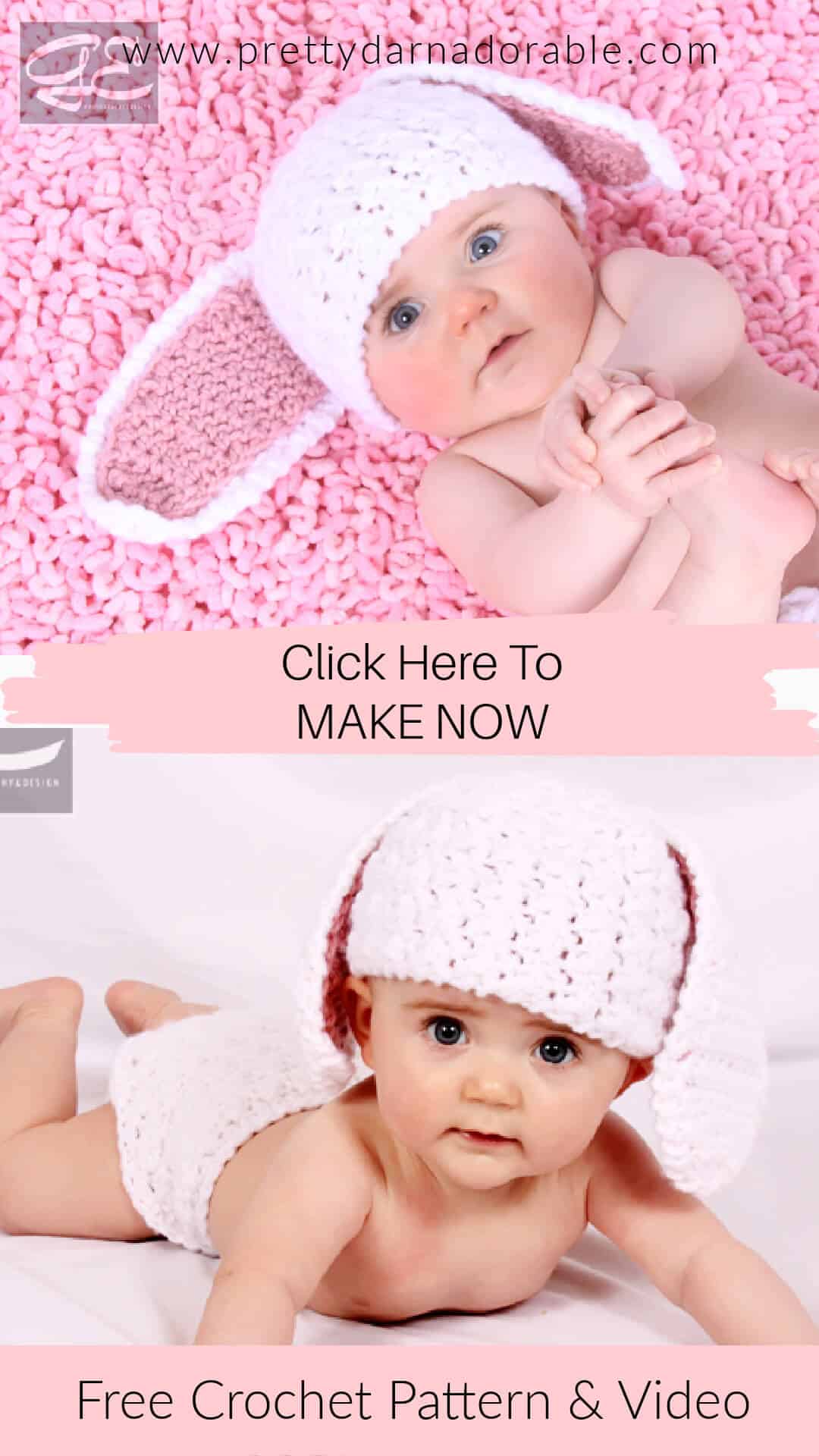textured crochet bunny hat