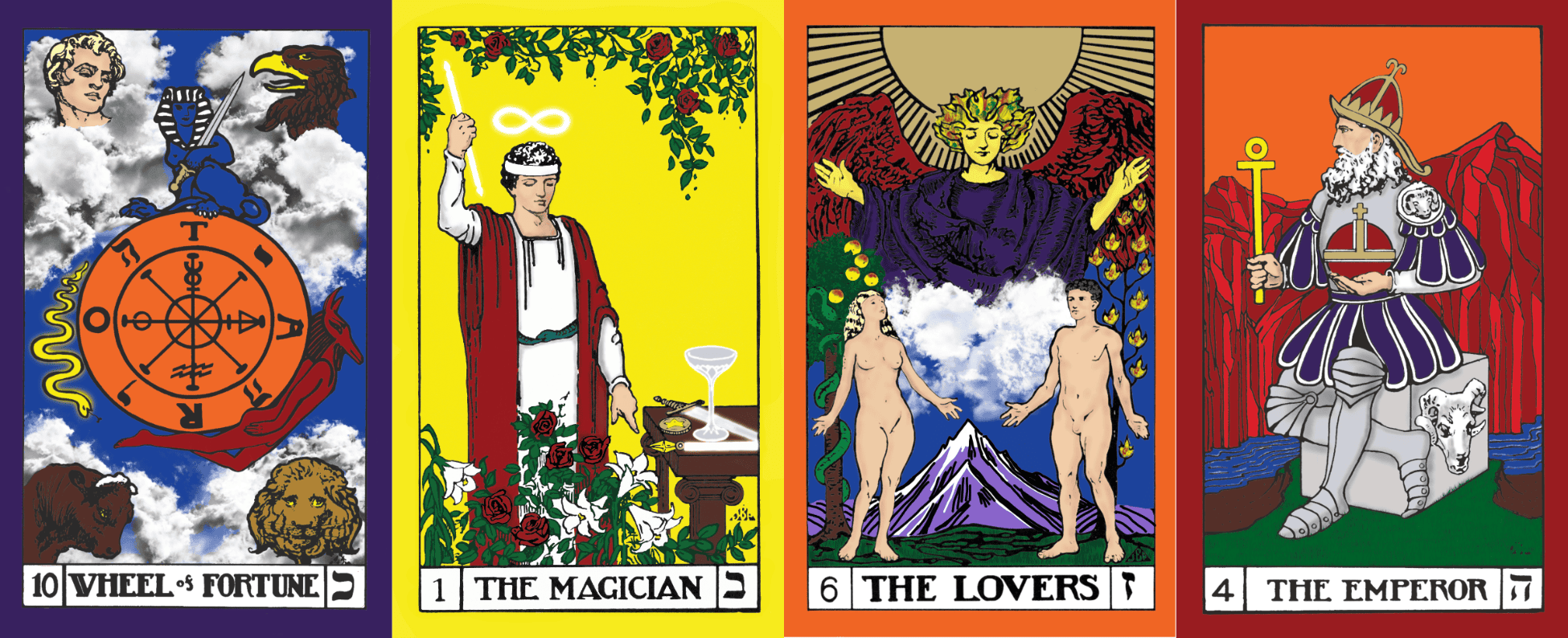 10,1 5 and 4 Assortment of Tarot Cards