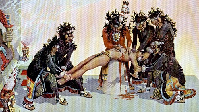 Human sacrifice was a religious practice of the pre-Columbian Aztec civilization