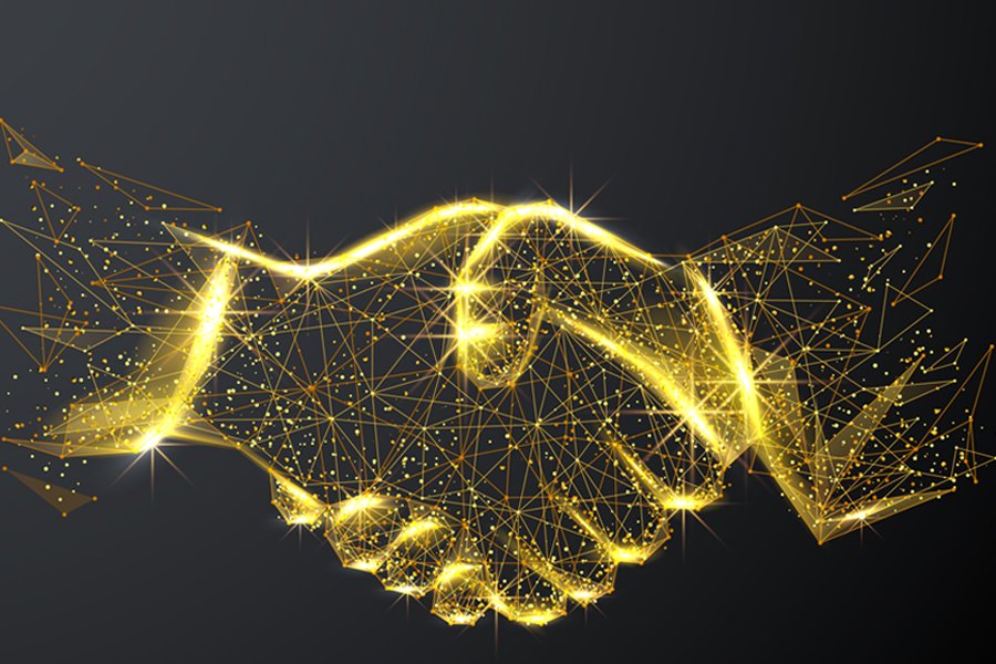 Yellow starry handshake