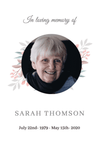 Floral funeral memorial card 028 Floral funeral memorial card 028 – Funeral Order of Service Template