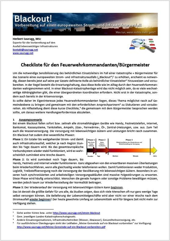 L-Checklist Feuerwehrkommandanten