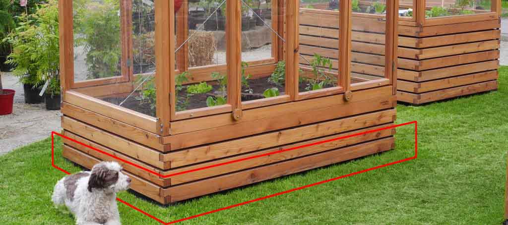 Luftzirkulation zwischen Hochbeet und Standfläche dank Unterkonstruktion