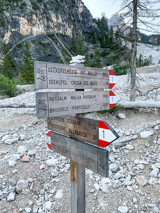 Wegweiser zur Seekofelhütte