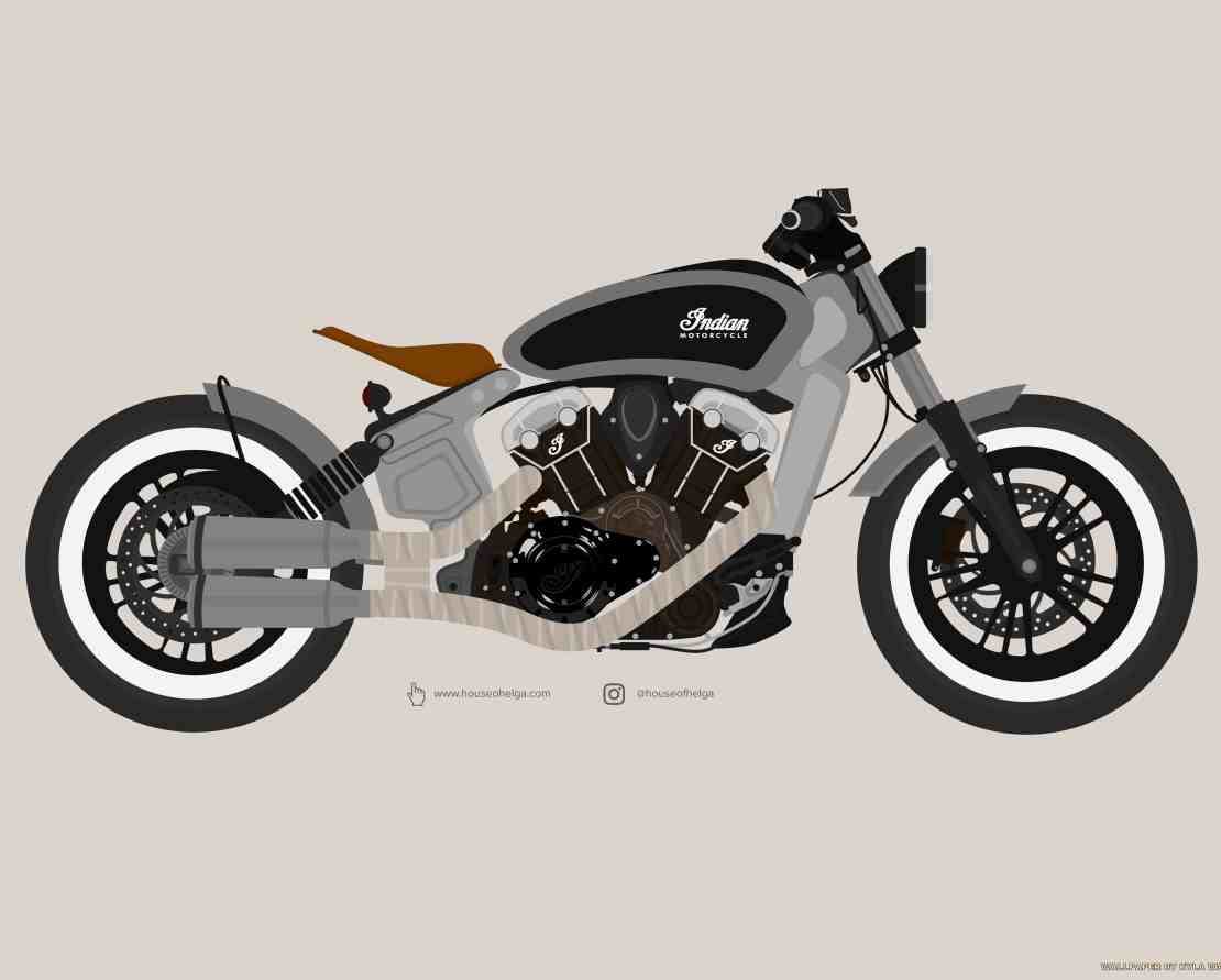Bobber Motorcycle Illustration
