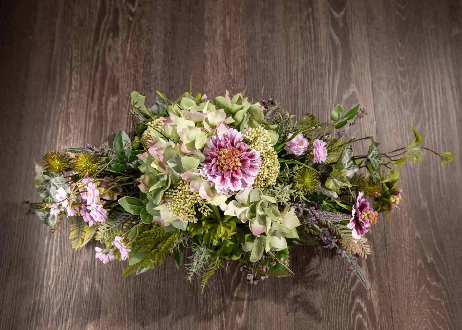 Bouquet Di Fiori Finti In Seta 40 Cm - Rose, Ortensie, Crisantemi Per Centrotavola Casa