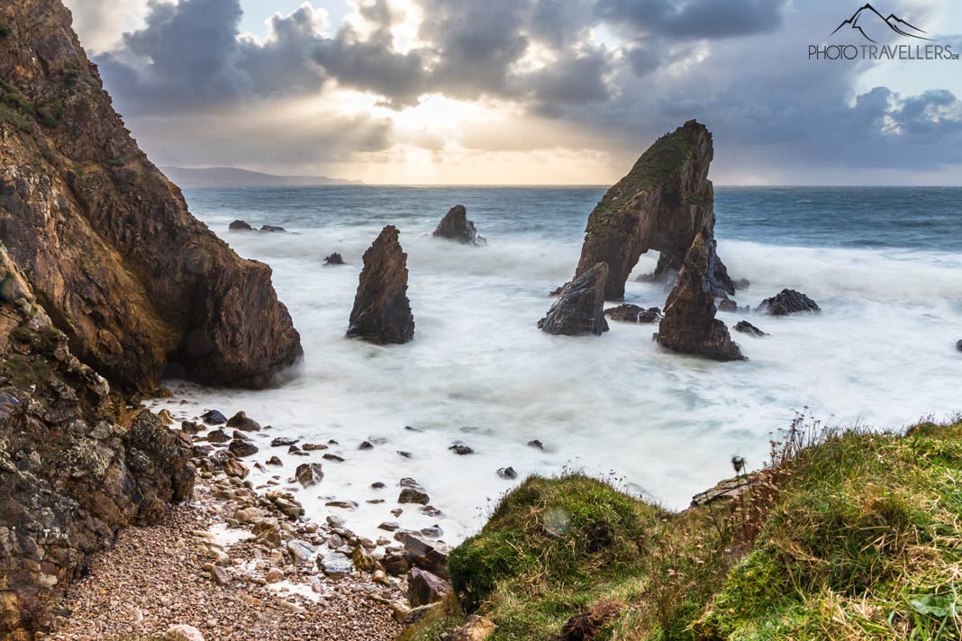 Bearbeitetes Testbild der Canon EOS R von der Küste bei Crohy Head in Irland