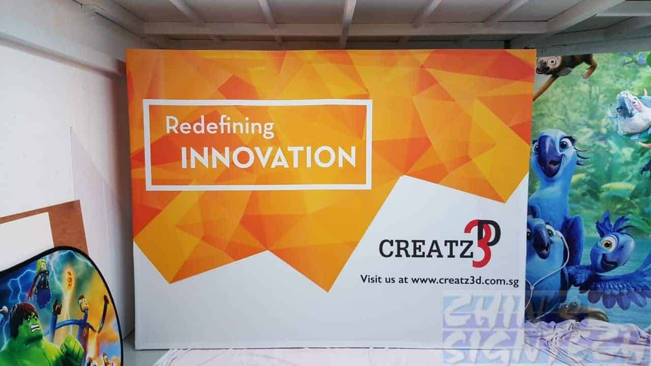 3 x 2.25m pop Updisplay for Creatz3d exhibition booth