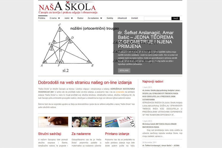 EDUKATIVNI ČASOPIS “NAŠA ŠKOLA” Sarajevo