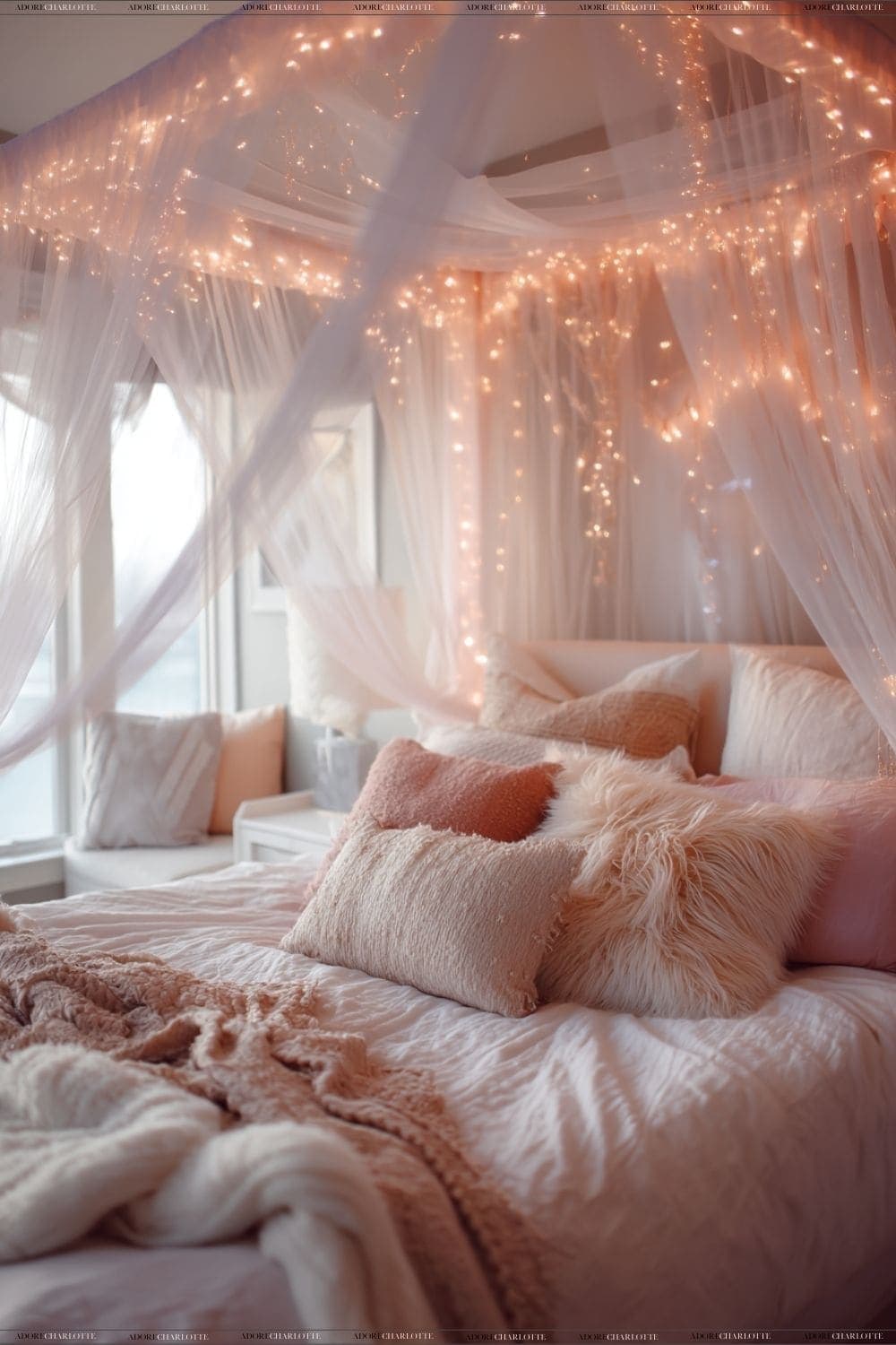 Boho Bedroom Lighting Ideas Twinkling Canopy Retreat