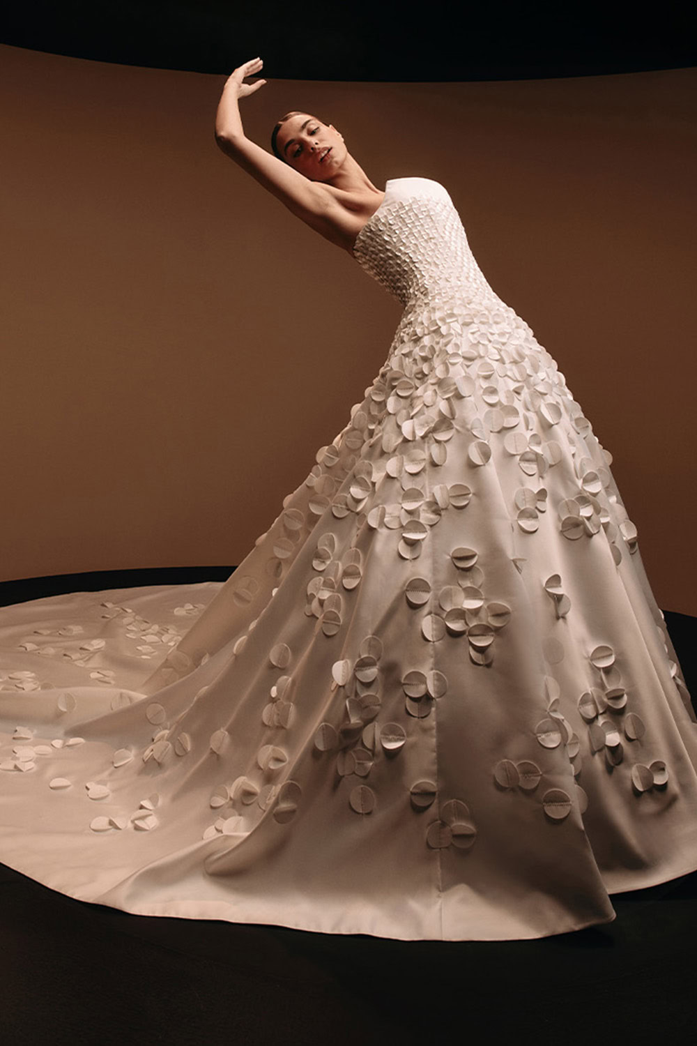 Barbara | Dimensional Petal A-Line Gown | Kristie Romanos