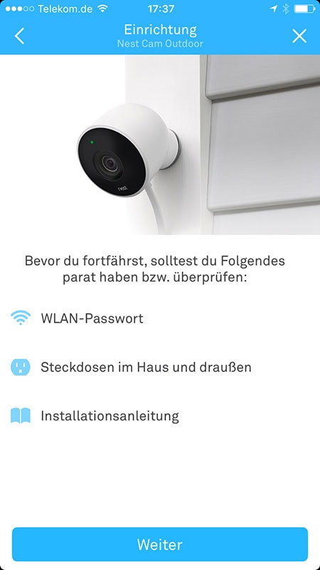 Nest Cam Outdoor - Einrichtung