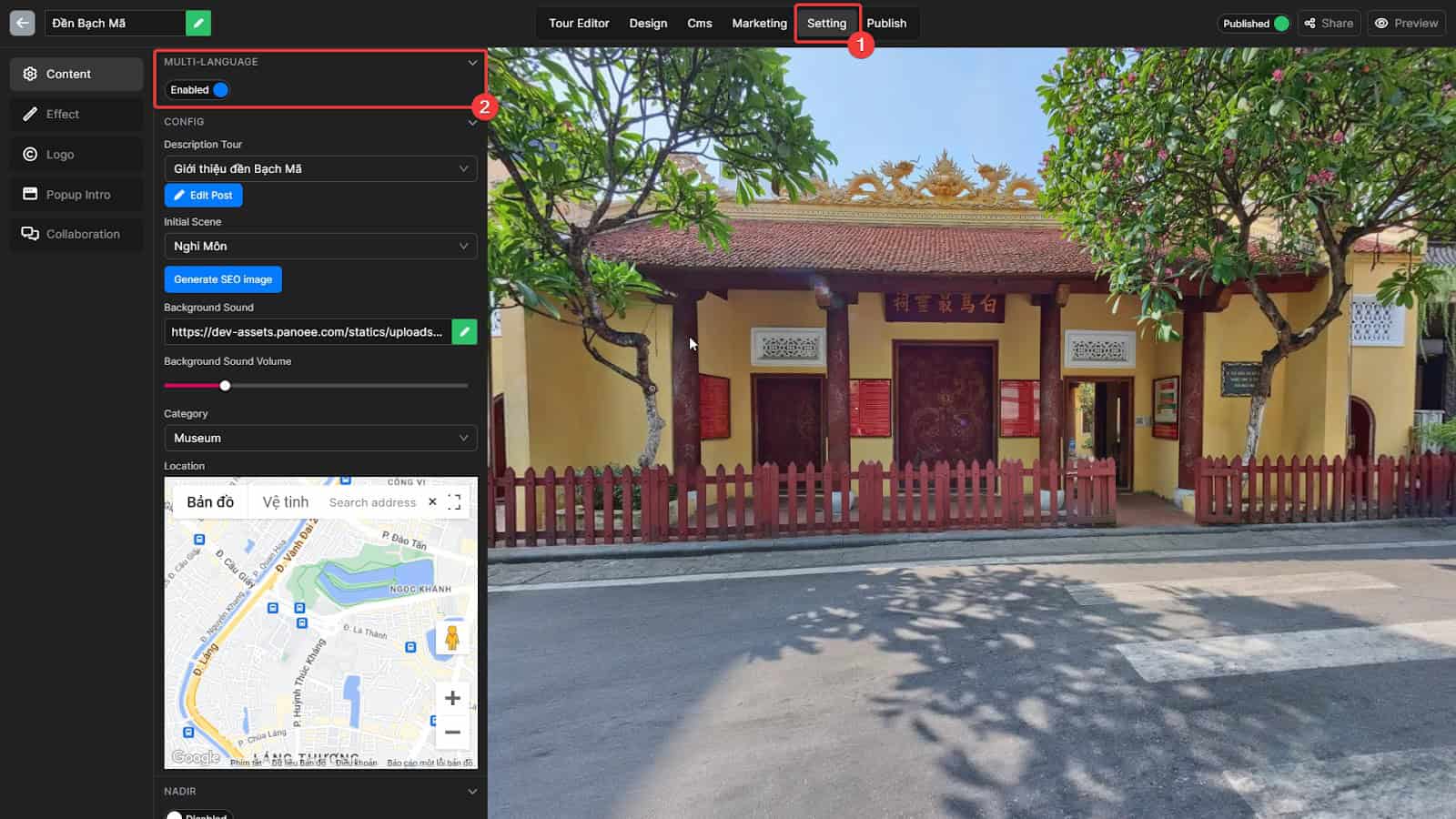 Multi-language virtual tour 1 Multi-language virtual tour