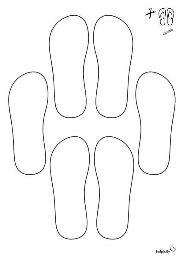 Flip Flops zum Basteln und Ausmalen ausdrucken als Gratis-Vorlage