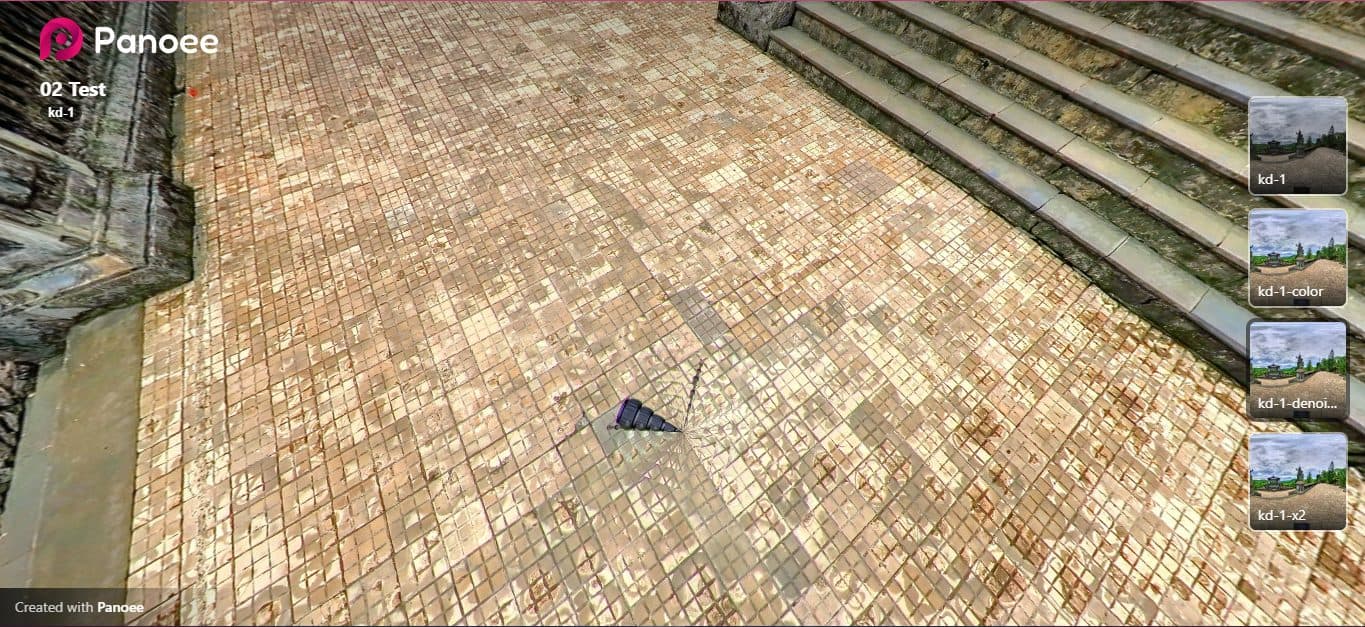 Nadir patch for virtual tour - a superior essential tool 1 Without Panoee's Nadir feature