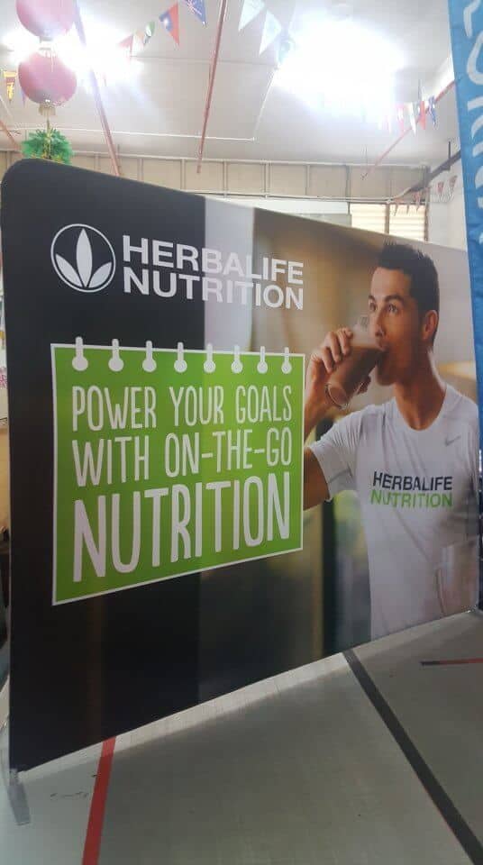 3 x 2.25m Tension Fabric display - Herbalife advertisement with Cristiano Ronaldo