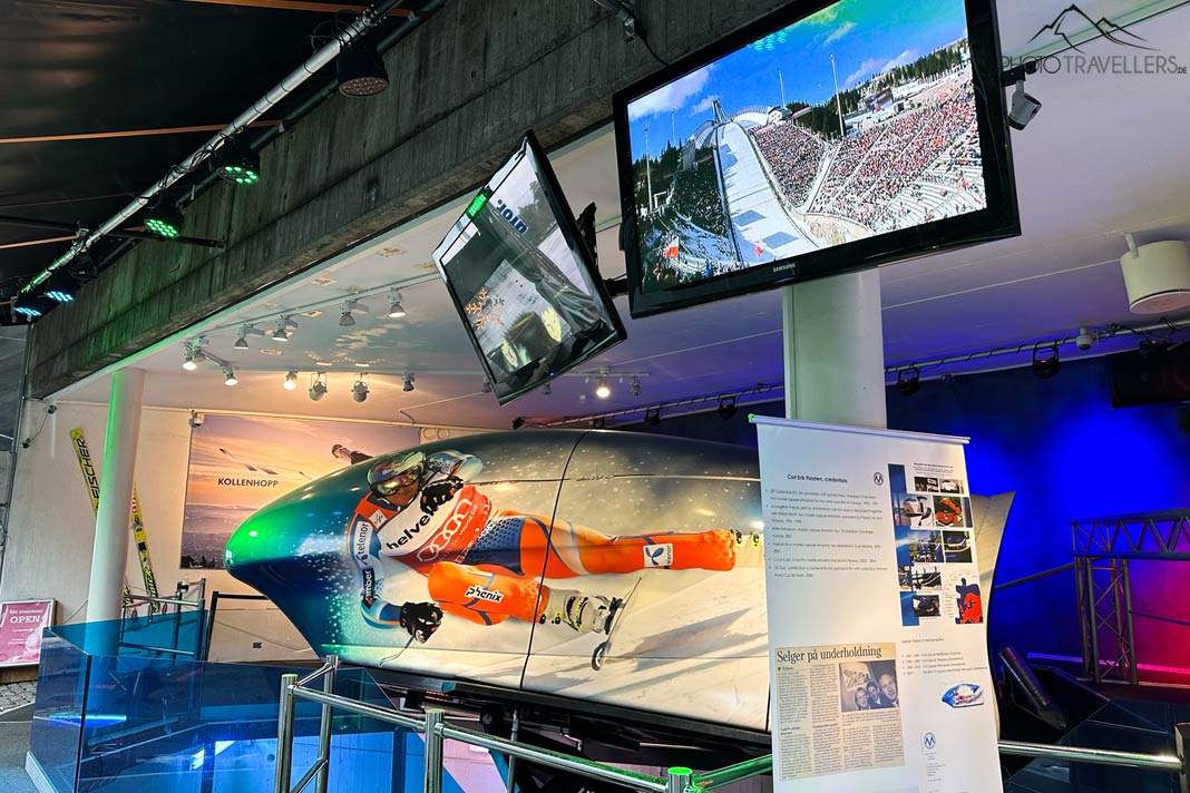 Der Skiflugsimulator im Holmenkollen Skimuseum in Oslo