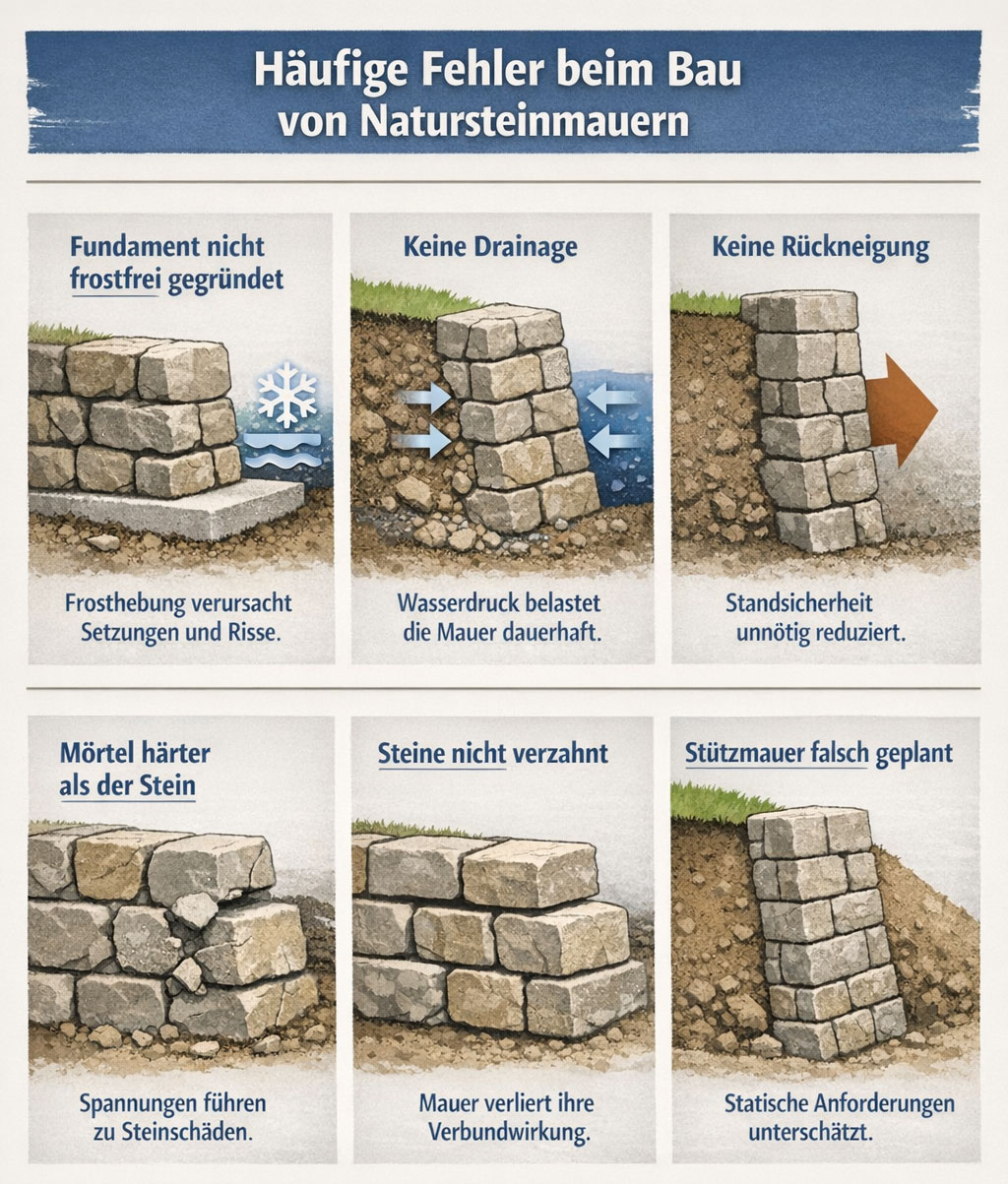 Fehler beim Bau von Natursteinmauern