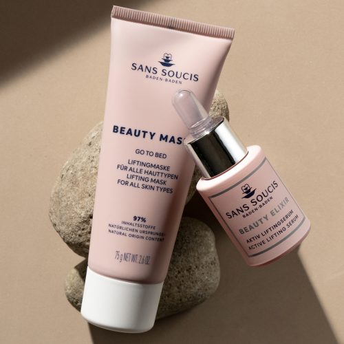 Sans Soucis cosmetica merk met liftingmasker en serum.