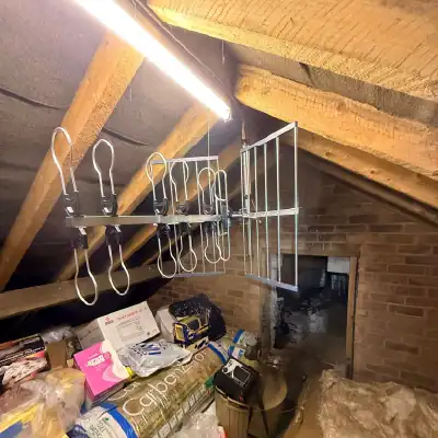 TV Aerial loft installation An image of a loft mounted television aerial as installaed by Digital TV Systems