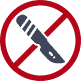 icon indicating no surgery by showing a scalpel with an overlaid stop sign