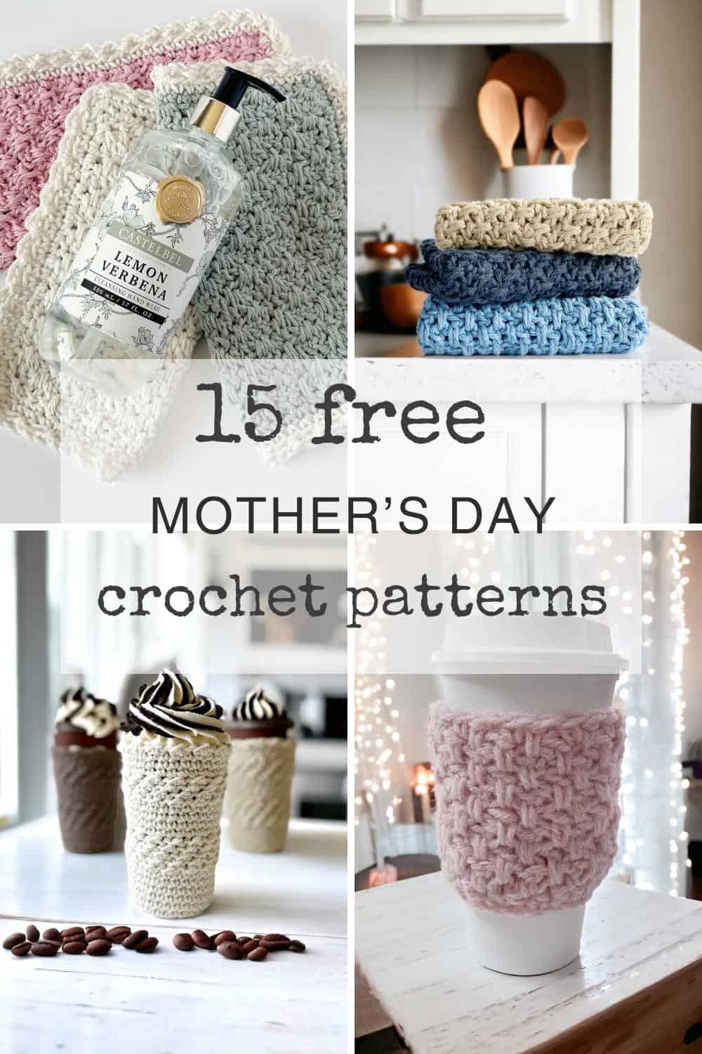photos of various free crochet patterns for mothers day