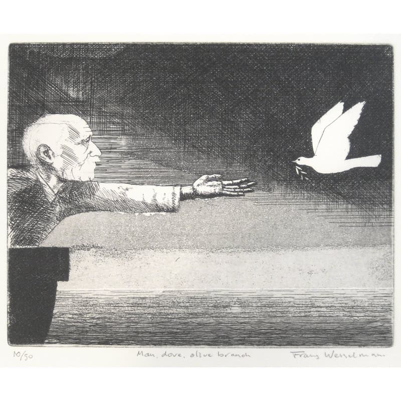 C4087 Man, Dove, Olive Branch – Frans Wesselman