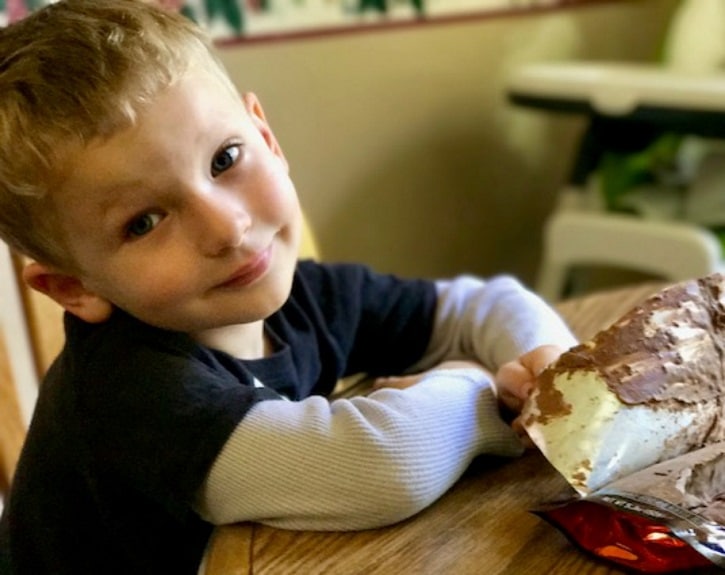 Nolan with Chocolate