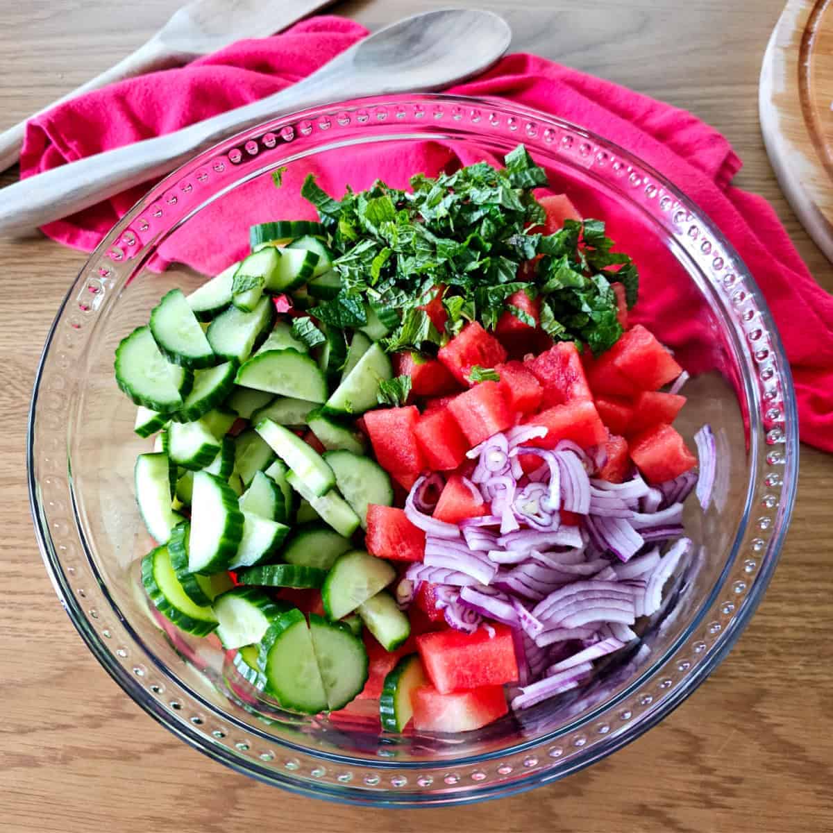 Watermelon Cucumber Salad
