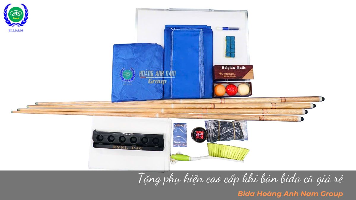 Tặng phụ kiện cao cấp khi bàn bida cũ giá rẻ