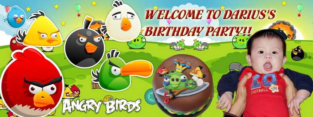 8 X 3 FT Angry Bird Birthday Banner Singapore Angry Bird Birthday Banner Singapore