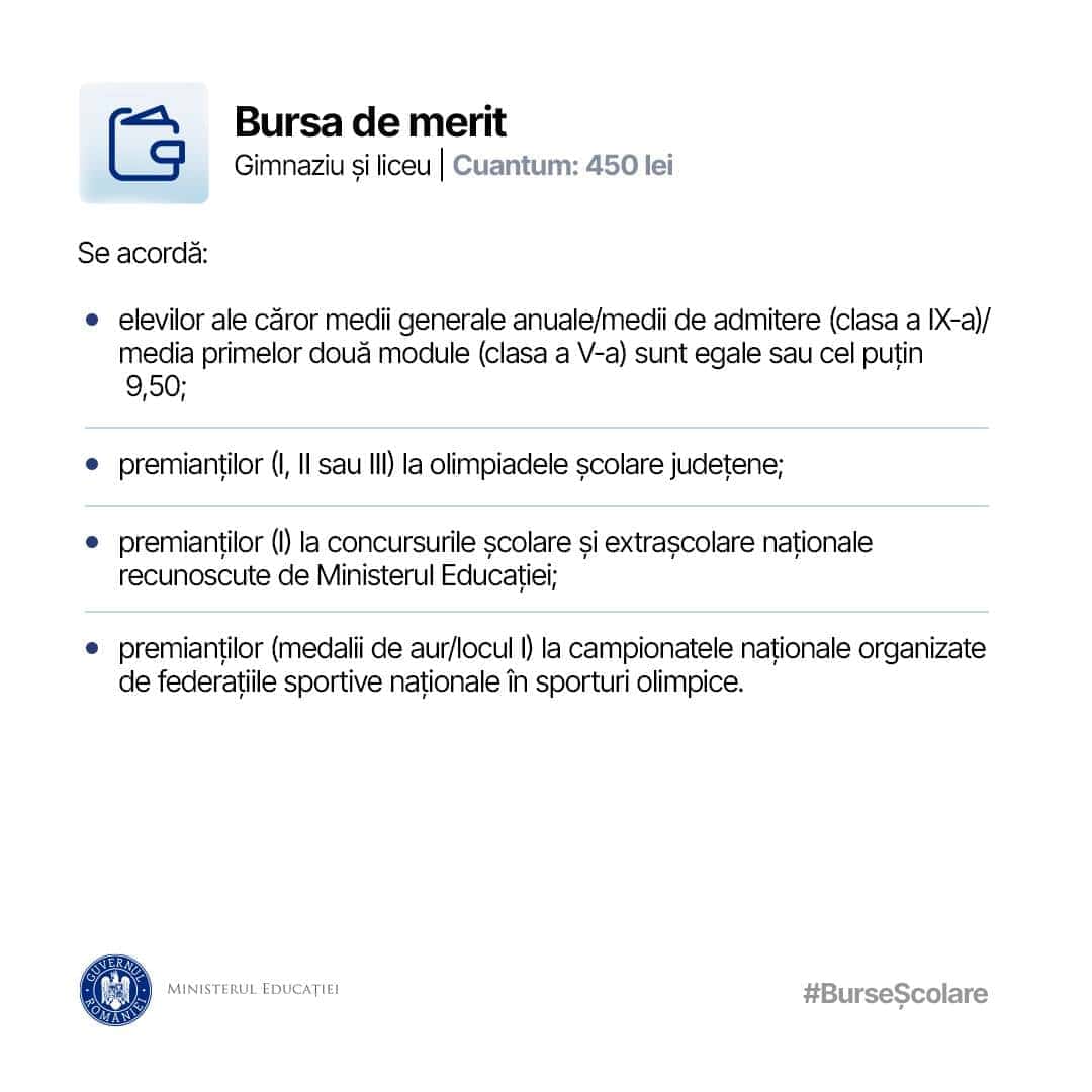 burse scolare 2024-2025 bursa de merit
