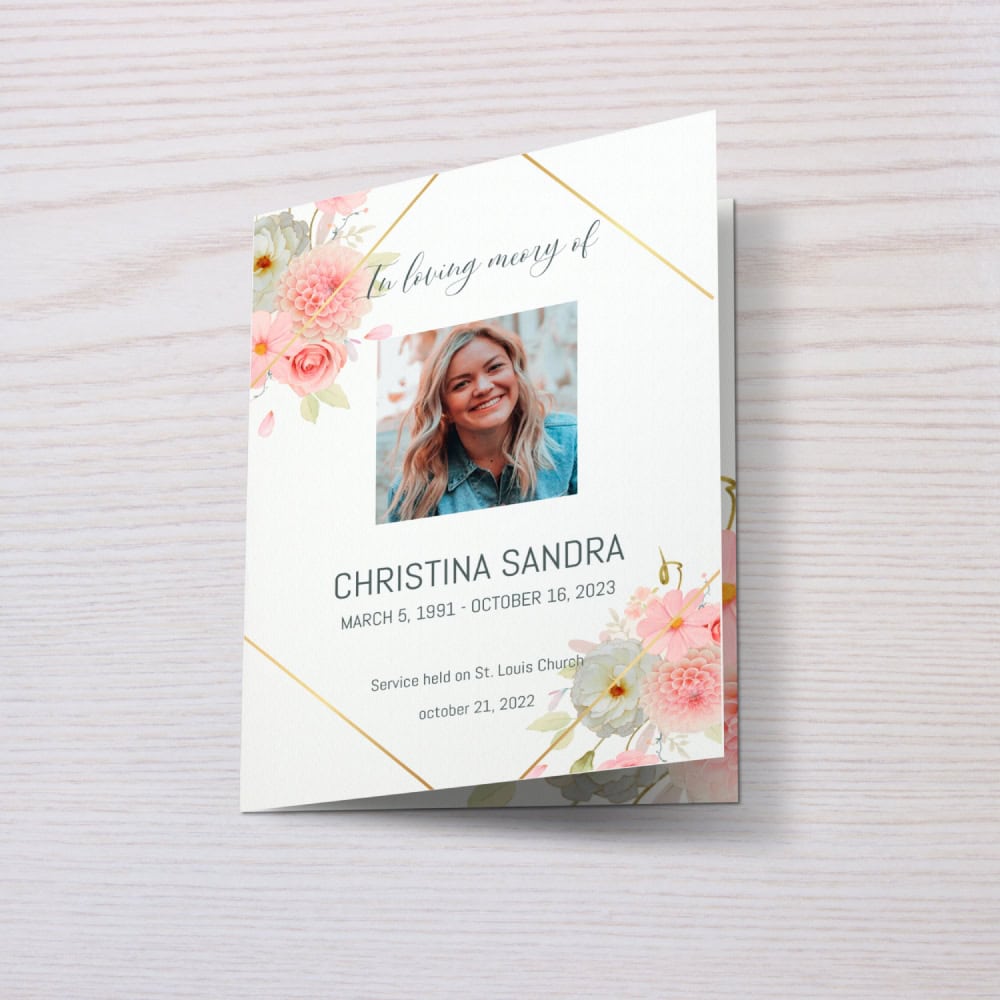 Floral funeral order of service