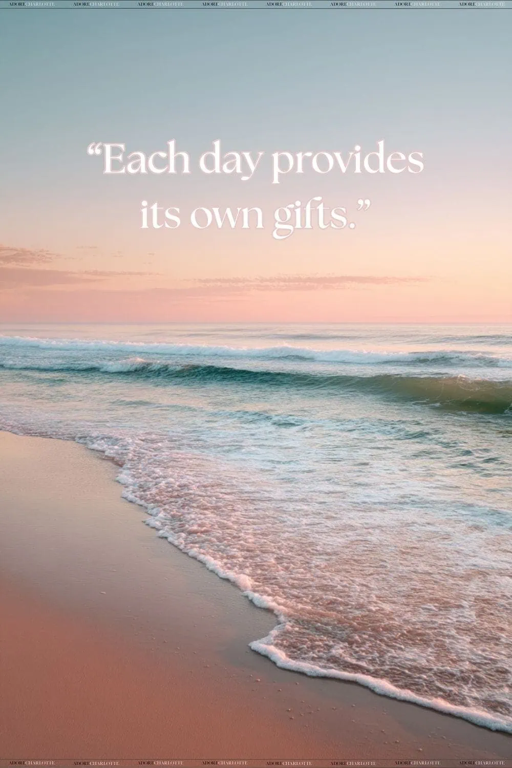 One Day at a Time Quote beach at sunset