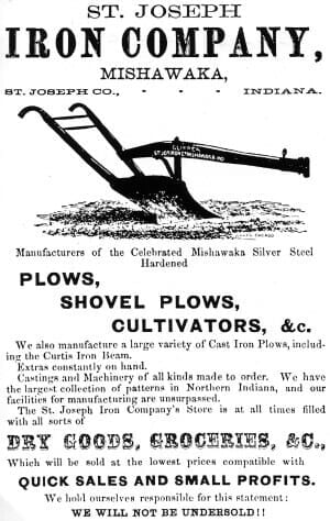 st-joe-iron-co Iron company sign Mishawaka Indiana vintage advertisement.