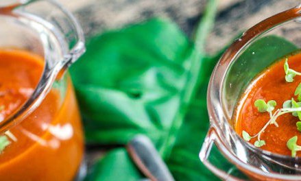 Gaspacho avec la soupe de tomate de Marmande