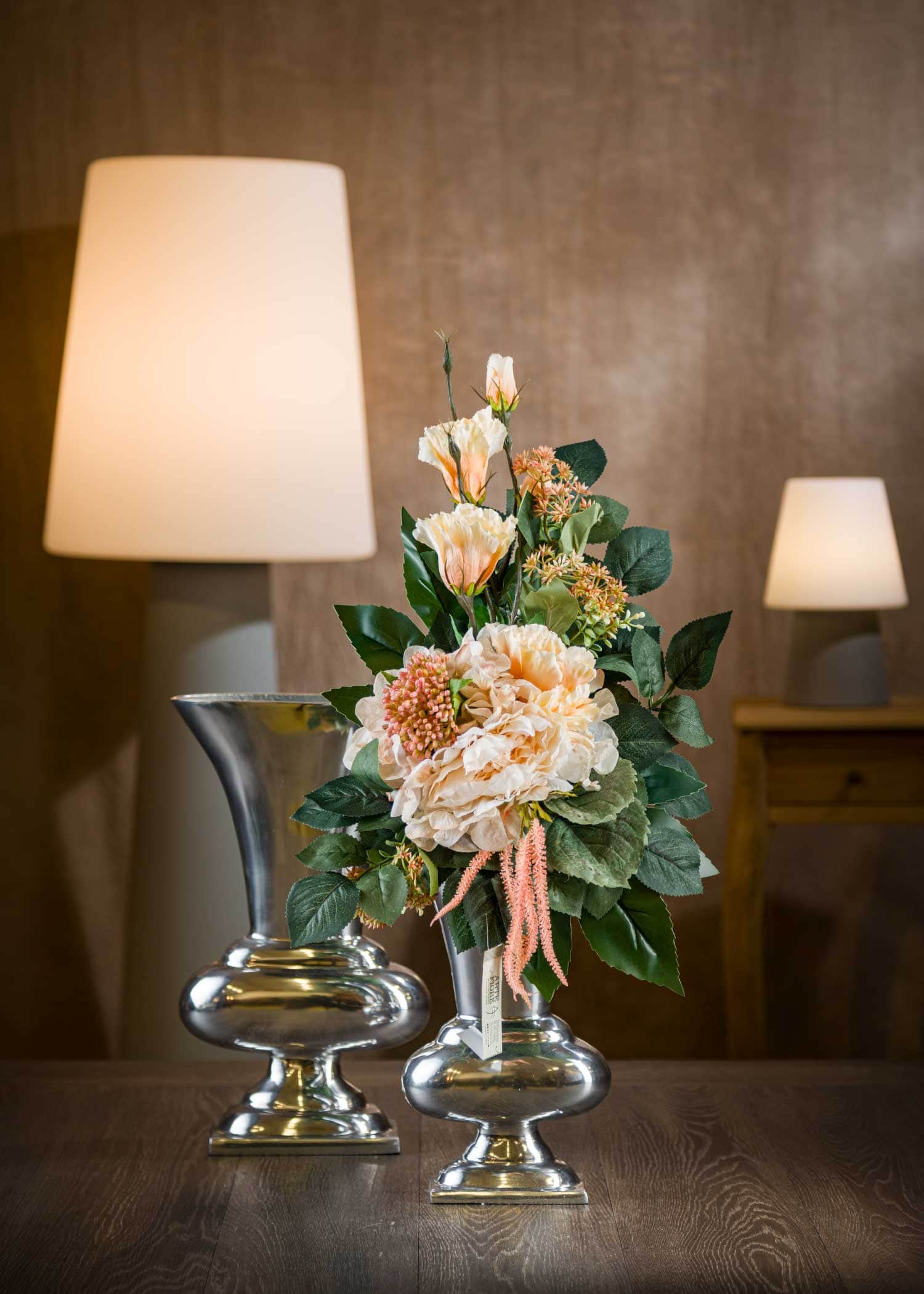 FSUK 2 Vasi Con Fiori Artificiali Per Tomba - Decorazioni Cimiteriali, 25 Cm, Colorati (Rosa, Giallo, Blu...)