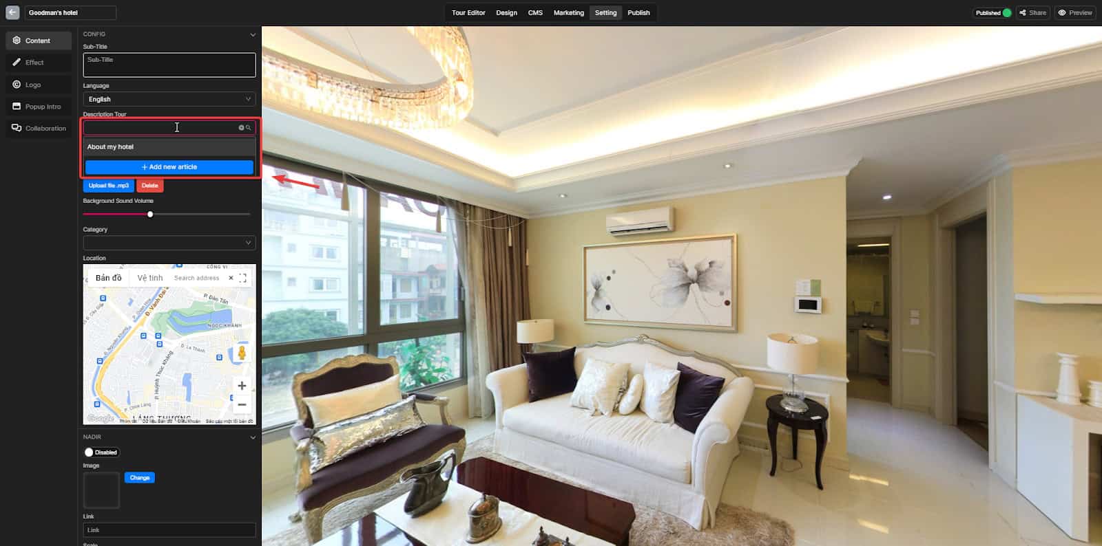 Make a Virtual Tour Description pop up 5 Make a Virtual Tour Description pop up