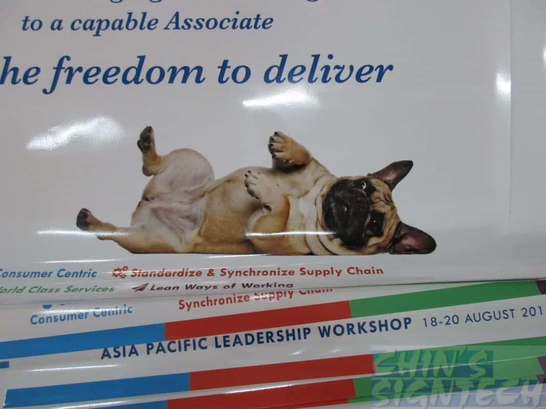 Poster printing close up view
