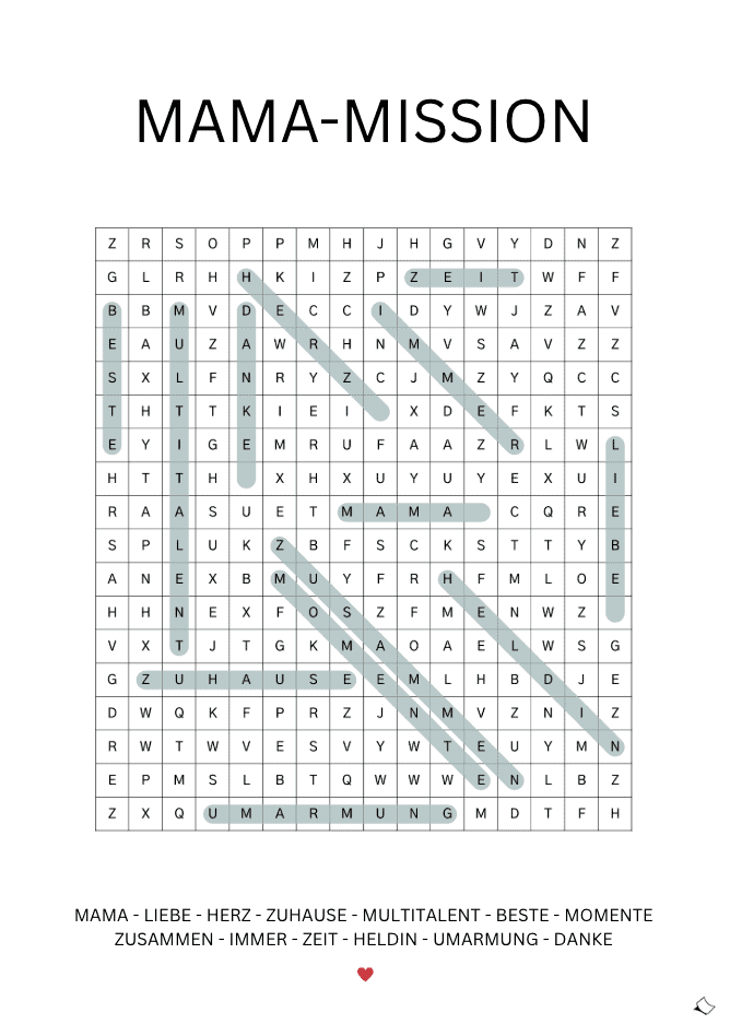Lösungen für das MAMA-Suchsel