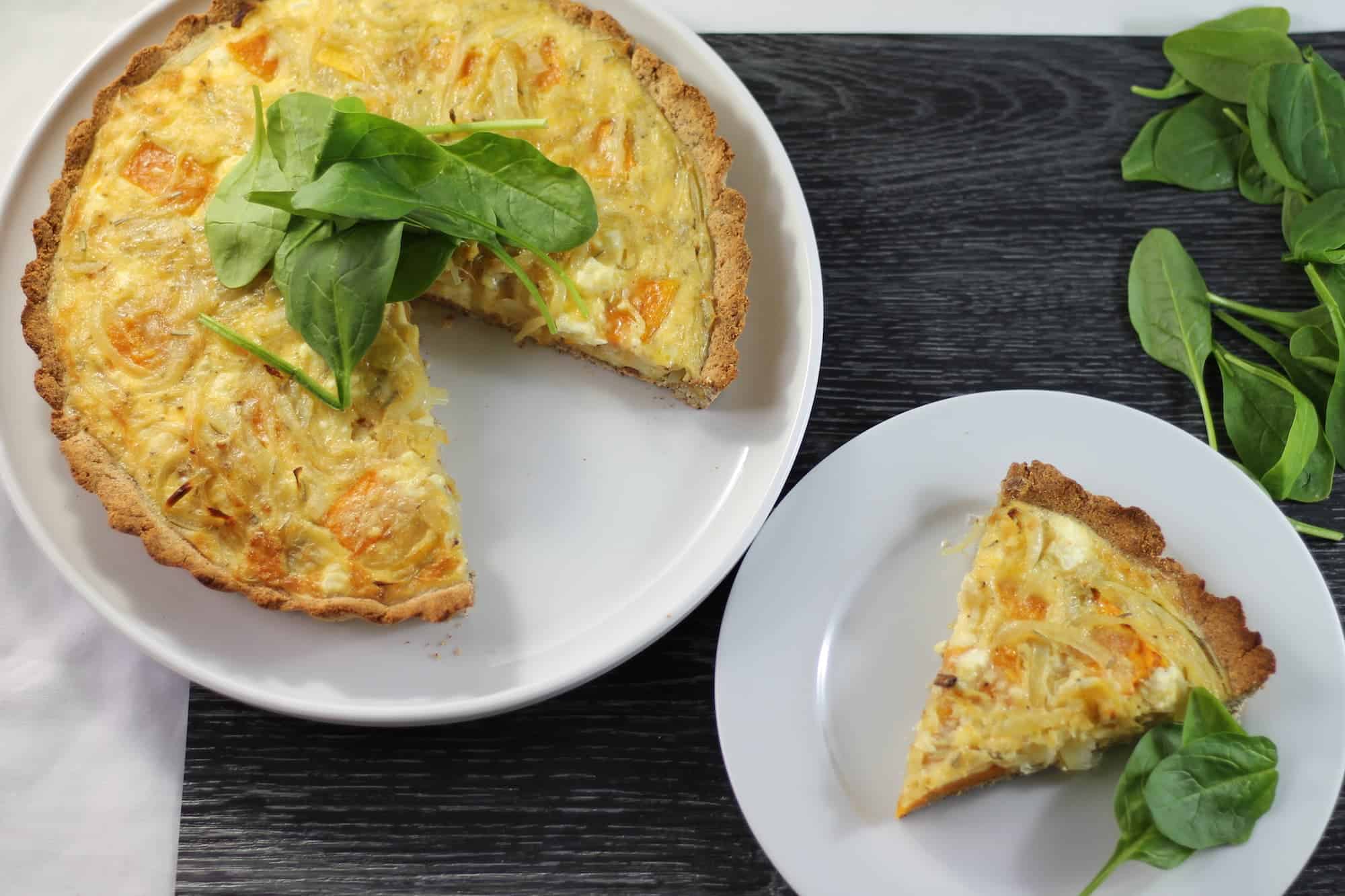 Keto roast pumpkin and feta tart by Aussie Keto Queen. This tasty roast pumpkin and feta tart is full of flavour and is the perfect meal alongside a simple salad.