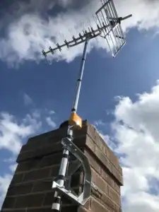 TV Aerial chimney installation TV Aerial installed on a chimney