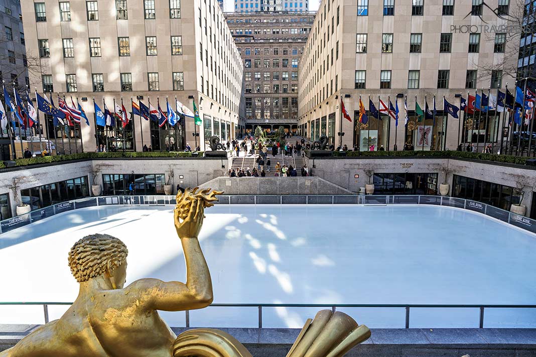 Die Eisbahn vor dem Rockefeller Center in New York