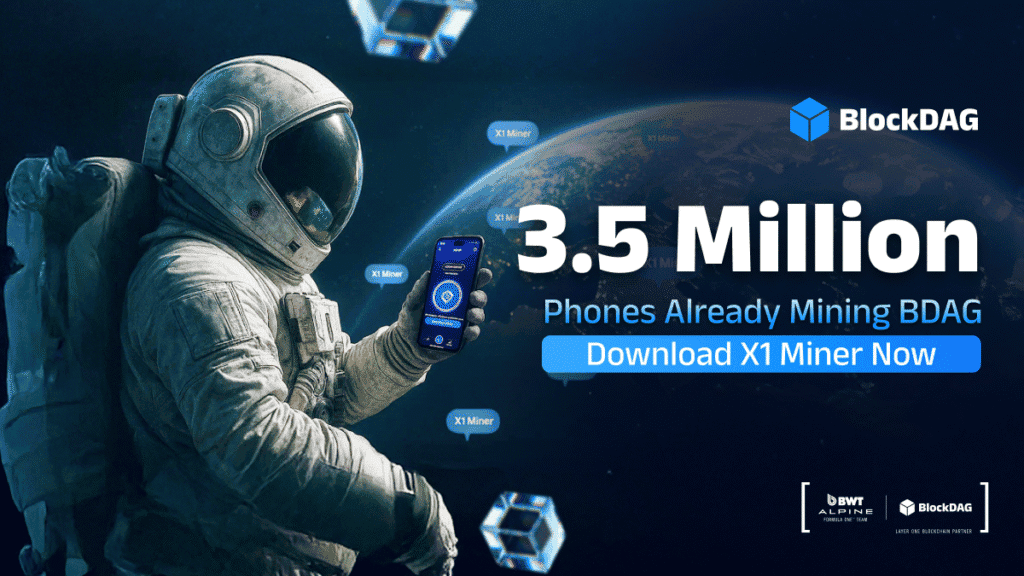 BNB Rises & Arbitrum Breaks Out as BlockDAG’s 3.5M Users Show Where Confidence Really Lies 5 Astronaut promoting a cryptocurrency presale event for BlockDAG