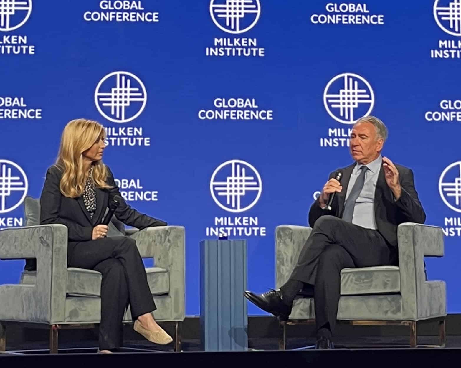 Citadel CEO Ken Griffin speaks with CNBC anchor Sara Eisen at the Milken Global Conference in Beverly Hills.