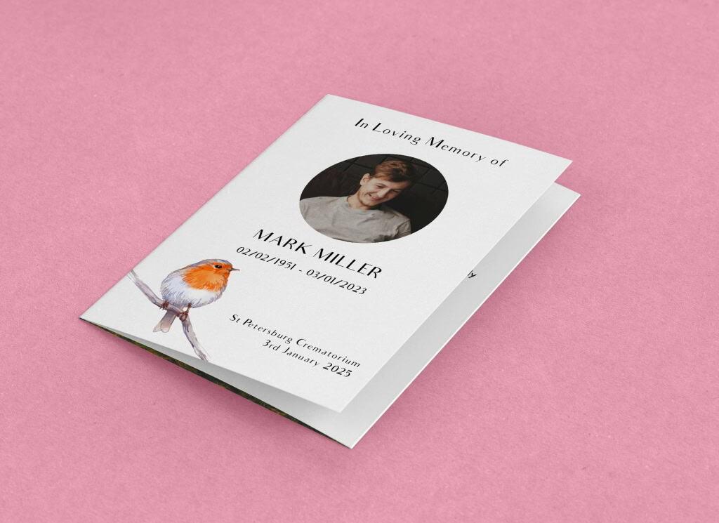 Robin appearance funeral order of service