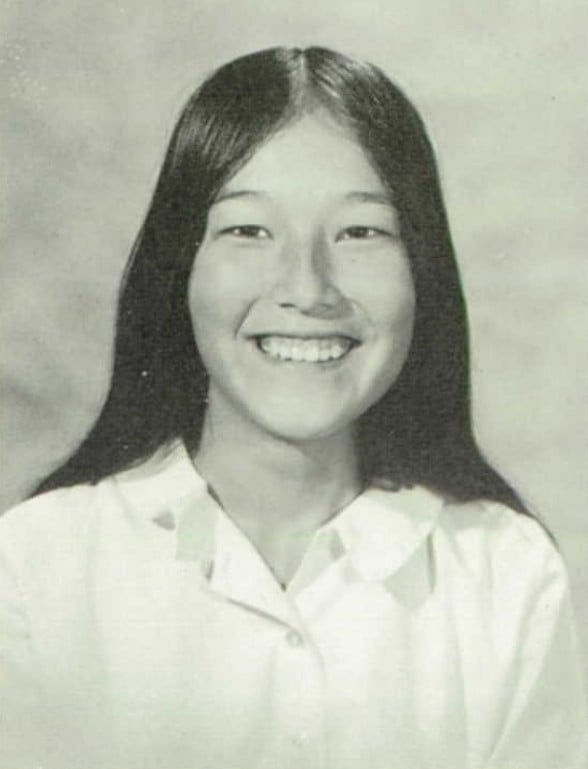 1972 Anna Head School yearbook portrait of Aiko Koo