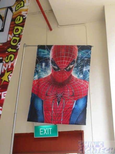 Spiderman on 5m water base flag pole - double sided printing on fabric