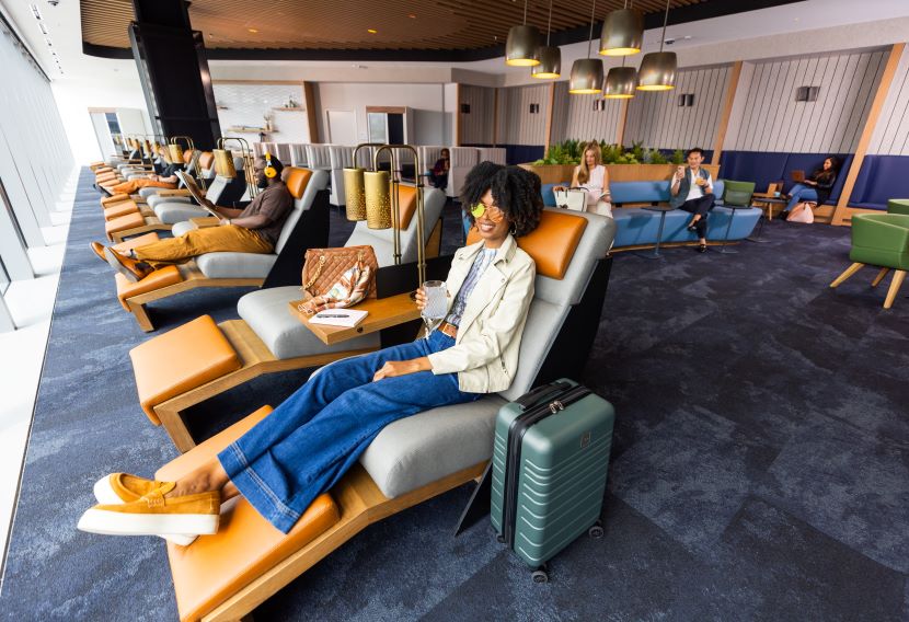 Alaska Airlines Lounge Access Elevates Your Journey 21 Sun loungers overlooking the airport - Alaska Lounge SFO Terminal 1