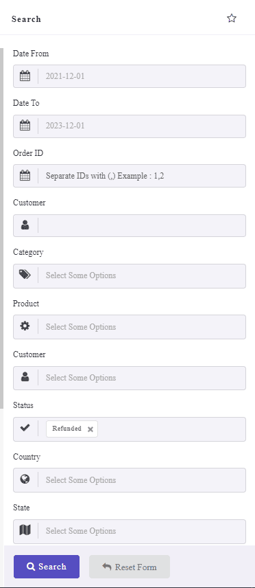 set filter form in WooCommerce all orders